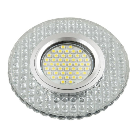 Светильник DLS-L143 GU5.3 GLASSY/CLEAR GU5.3 встраив. доп. светодиод. подсветка 3Вт без лампы стекло  UL-00003883