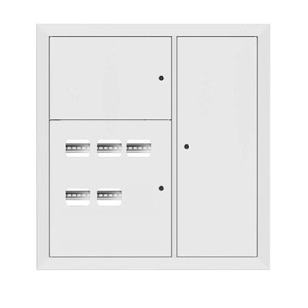 Щит этажный 5кв. RAL9003 3 окна в ряд по гориз. (1000х950х160) Basic  mb28-v-5-r9003-1