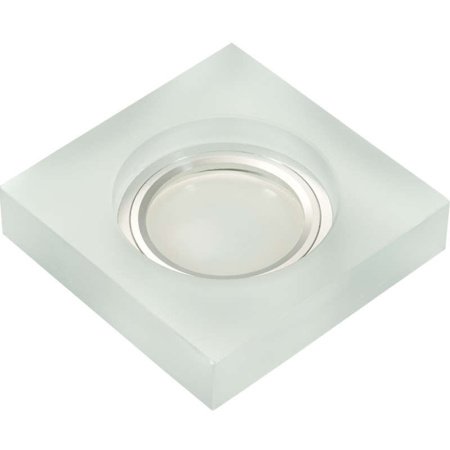 Светильник декоративный Luciole DLS-L111 GU5.3 CHROME/MATT CLEAR GU5.3 встраив. квадрат доп. светодиод. подсветка 3Вт без лампы основание метал. хром отделка матов. стекло прозр.  UL-00000363