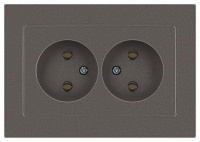 Розетка Accent 6-204-09 2х2P 16А-250В IP20 СУ AL/CU титан  Б0063433