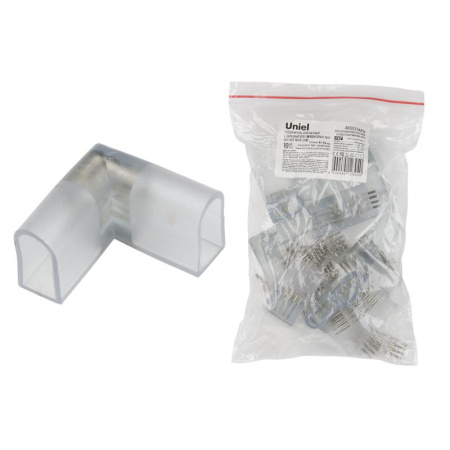 Соединитель L-образный UTC-K-24/N22 CLEAR 010 POLYBAG для светод. лент ULS-N22 RGB NEON 220В 4 контакта. (уп.10шт)  UL-00005795