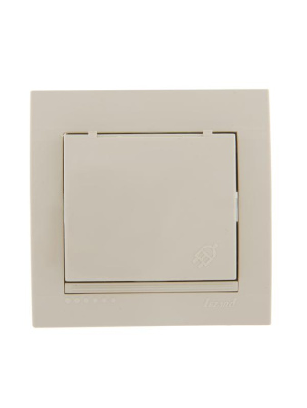 Розетка 1-м СП Deriy 16А IP20 с заземл. с защ. крышкой керамика крем.  702-0303-123