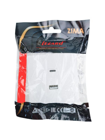 Розетка Type-C+ USB разъем СП ZIMA IP20 бел.  704-0288-192TC