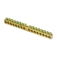 Шина PEN "ноль-земля" 8х12 16 отвер. латунь крепеж по центру PROxima  sn0-125-16-c