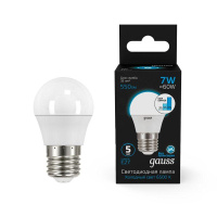 Лампа светодиодная Black 7Вт P45 шар 6500К холод. бел. E27 550лм шаг. диммир.  105102307-S