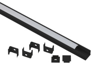 Комплект с накладным анодированным профилем 1612B 16х12мм. 2м САВ261 черн.  Б0062758 Комплект с накладным анодированным профилем 1612B 16х12мм. 2м САВ261 черн.  Б0062758