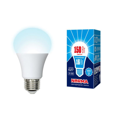 Лампа светодиодная LED-A60-16W/NW/E27/FR/NR Norma 16Вт матовая E27 (упак. картон)  UL-00004026