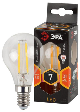 Лампа светодиодная филаментная F-LED P45-7w-827-E14  Б0027946