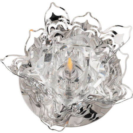 Светильник декоративный встраиваемый DLS-F128 G4 CHROME/CLEAR "Fiore" без лампы G4 основание металл; хром прозр. кристалл отделка метал. элементами хром  UL-00000353