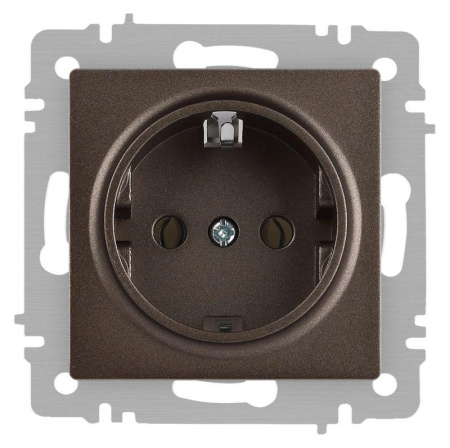 Розетка Accent 6-202-08 2P+E Schuko 16А-250В IP20 СУ бронза  Б0063699