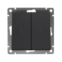 Переключатель проходной 2-кл. СП Афина 10А IP20 механизм графит UNIVersal A0026-Gr