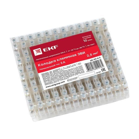 Колодка клеммная 4кв.мм 3А полиэтилен PROxima  plc-KK-4-3