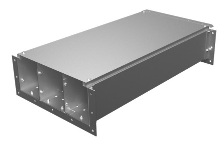 Короб ККБ-3ПО-0.2/0.5-1 1м 2.0мм трехканальный кабельный (рамка 4мм гор.оцинк.; обшивка гор.оцинк.)  KKB.3PO.25.1020.HDZ/HDZ