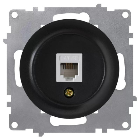 Розетка компьютерная 1-м СП Florence RJ45 кат.5E механизм черн. (1E20701303)  2172816