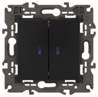 Выключатель 2-кл. СП Elegance 14-1105-05 10А IP20 250В 10AX с подсветкой механизм антрацит  Б0034241