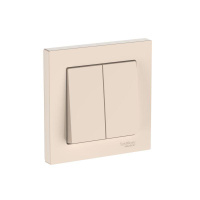 Выключатель 2-кл. AtlasDesign (сх. 5) 10AX быстрозажим. клем. в сборе беж. SE ATN000252S