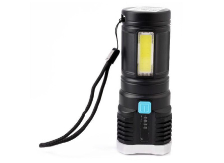 Фонарь аккумуляторный LED51525 4В 4LED+COB 3Вт 4 реж. Micro USB черн. (бокс)  15195