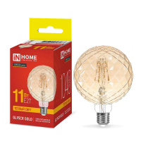 Лампа светодиодная филаментная LED-GL95СR-deco gold кристалл золотистая 11Вт 230В E27 3000К 1040лм  4690612056067