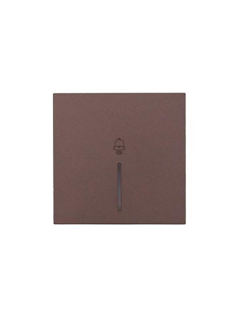 Кнопка звонка с индик. СП ZIMA IP20 безвинт. зажим шоколад  704-7388-108QC
