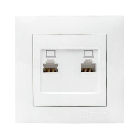 Розетка компьютерная 2-м СП Валенсия RJ45 бел. PROxima  EWK02-035-10
