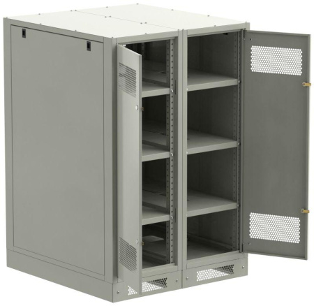 Шкаф LINEA B (пустой) 1350х900мм дверь двустворч. метал. сер.  LB35-13H99-2M