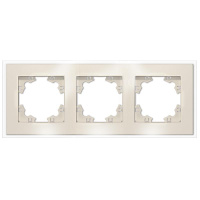 Рамка 3-м Афина стеклянная сл. кость (ivory) UNIVersal 2274