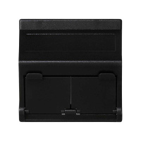 Плата наклонная защ. шторки на 2-мод. MD (RJ45 оптоволокно) 45х45мм графит  Connect KB80-14