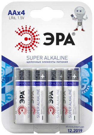 Элемент питания алкалиновый AA/LR6 LR6-4BL (блист.4шт)  C0038450
