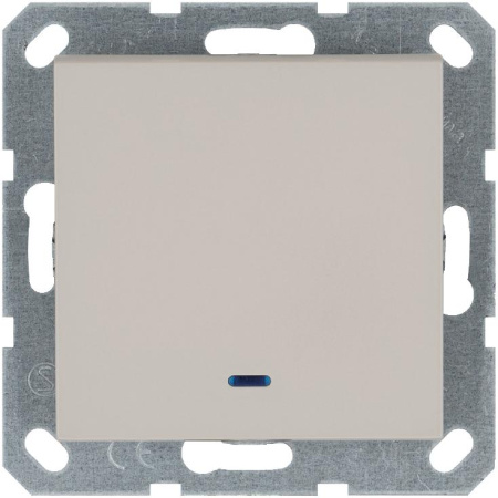Переключатель проходной 1-кл. 10А IP20 с подсветкой механизм тауп  G3012NT