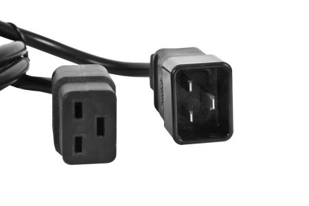 Шнур питания R-16-Cord-C19-C20-1.8 C19-C20 16А 220В проводник 3х1кв.мм 1.8м черн.  1362014