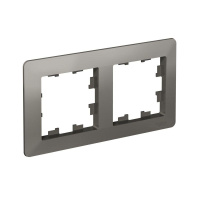 Рамка 2-м AtlasDesign Air сталь/дым. черн. SE ATN220902
