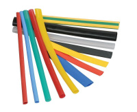 Набор трубок термоусадочных тонкостен. ТТУ 8/4 (4хЧ; 2хБ; К; С; Ж; З) 10х10см разноцвет.  UDRS-D4-D8-10-10