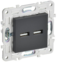 Розетка USB A+A 3.1А SKANDY SK-R15T титан  SK-U21-D31-K48