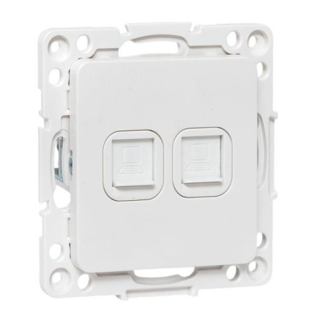 Розетка компьютерная 2-м Стокгольм RJ-45 механизм бел.  EYK02-035-10