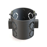 Коробка установочная D68х62мм для скрытого монтажа в кирпичных стенах (с саморезами) черн.  8810003