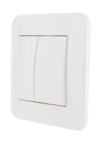 Выключатель 2-кл. 1п СП Karina 10А IP20 механизм жемчуж./бел. перламутр.  707-3088-101