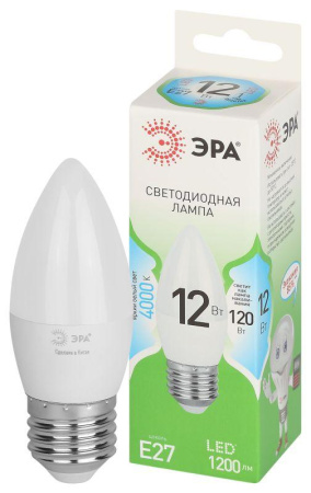 Лампа светодиодная GREEN LINE B35-12W-840-E27 GL E27 12Вт свеча яркий свет бел.  Б0067141