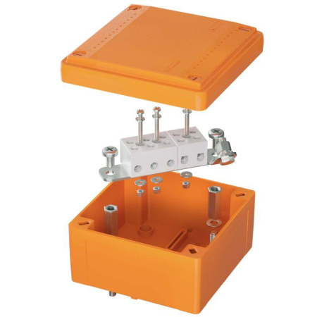 Коробка ответвительная FS 100х100х50мм 5р 450В 20А 10кв.мм с гладкими стенками и клеммн. IP56 пластик.  FSB10510
