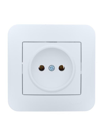 Розетка 1-м СП ASTI 16А IP20 без заземл. термопласт в сборе бел.  7081-0202-121B