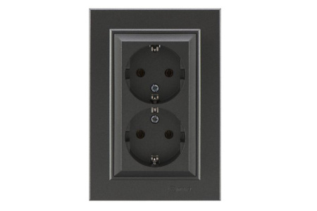 Розетка 2-я с/з СП (Новый дизайн) Karea 16А IP20 дым.  56050057