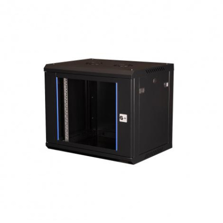 Шкаф настенный 19дюйм 15U 600х450 дв. стекл. сер.  DR-600310