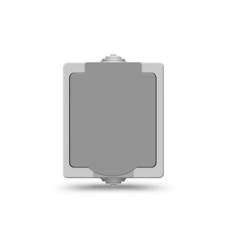 Розетка Аллегро с заземл. защ. шторки с крышкой IP54 сер. UNIVersal 1282