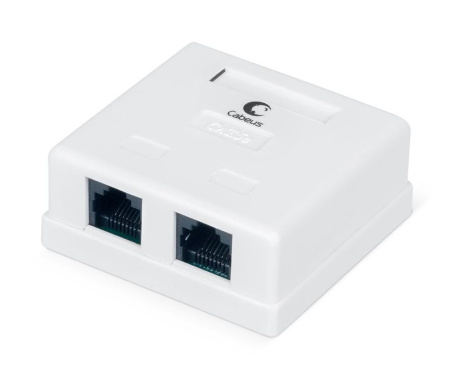 Розетка компьютерная 2-м ОП WS-8P8C-Cat.5e-2 RJ45 кат.5E Dual IDC  7247c