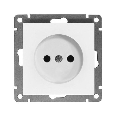 Розетка 1-м СП Афина 16А IP20 без заземл. механизм бел.  A0022