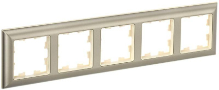 Рамка 5-м BRITE РУ-5-Бр беж./шампань  BR-M52-12-3-K10