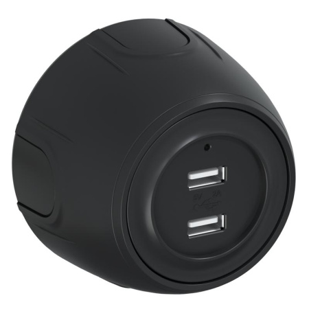 Розетка USB 2-м Rotondo с подсветкой черн.  7700900
