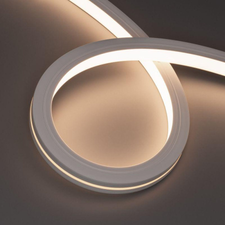 Лента светодиодная герметичная MOONLIGHT-TOP-X280-20x20mm 24В Warm3500 (10Вт/м IP67 wire x1) вывод кабеля бок. (уп.15м)  044349