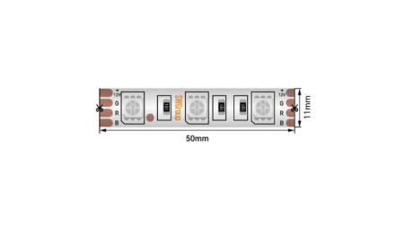 Лента светодиодная стандарт 5050 60LED/м 14.4Вт/м RGB 12В IP66 со скотчем 3М (уп.5м)  00-00014784