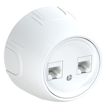 Розетка компьютерная 2-м RJ45 кат.5E Rotondo бел.  7700891