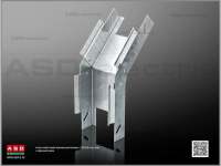 Лоток угловой вертикальный ЛУНГгц400х200-135 S=1.2мм поворот вниз глухой гор.оцинк.  EI-01.09.43.100